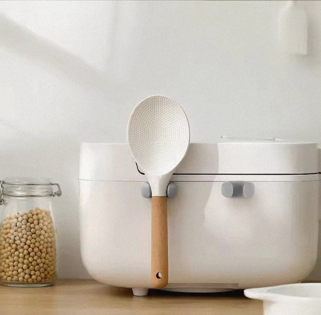 Rice Spoon Holder Silicone Storage Rack, Kitchen
Wall-Mounted Cooker Spoon Shelf, Placement Rack