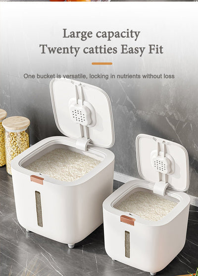 Insect Proof Moisture Proof Rice Box Grain Sealed Jar Kitchen Container 5/10KG Storage Kitchen Container Storage Box with Lid - Lunqara