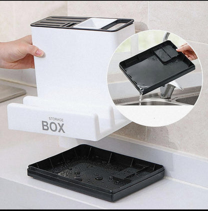 Tableware Storage Holders Kitchen Knife Plastic Storages Racks For Kitchen Convenience Cabinet Kitchen Gadgets - Lunqara 