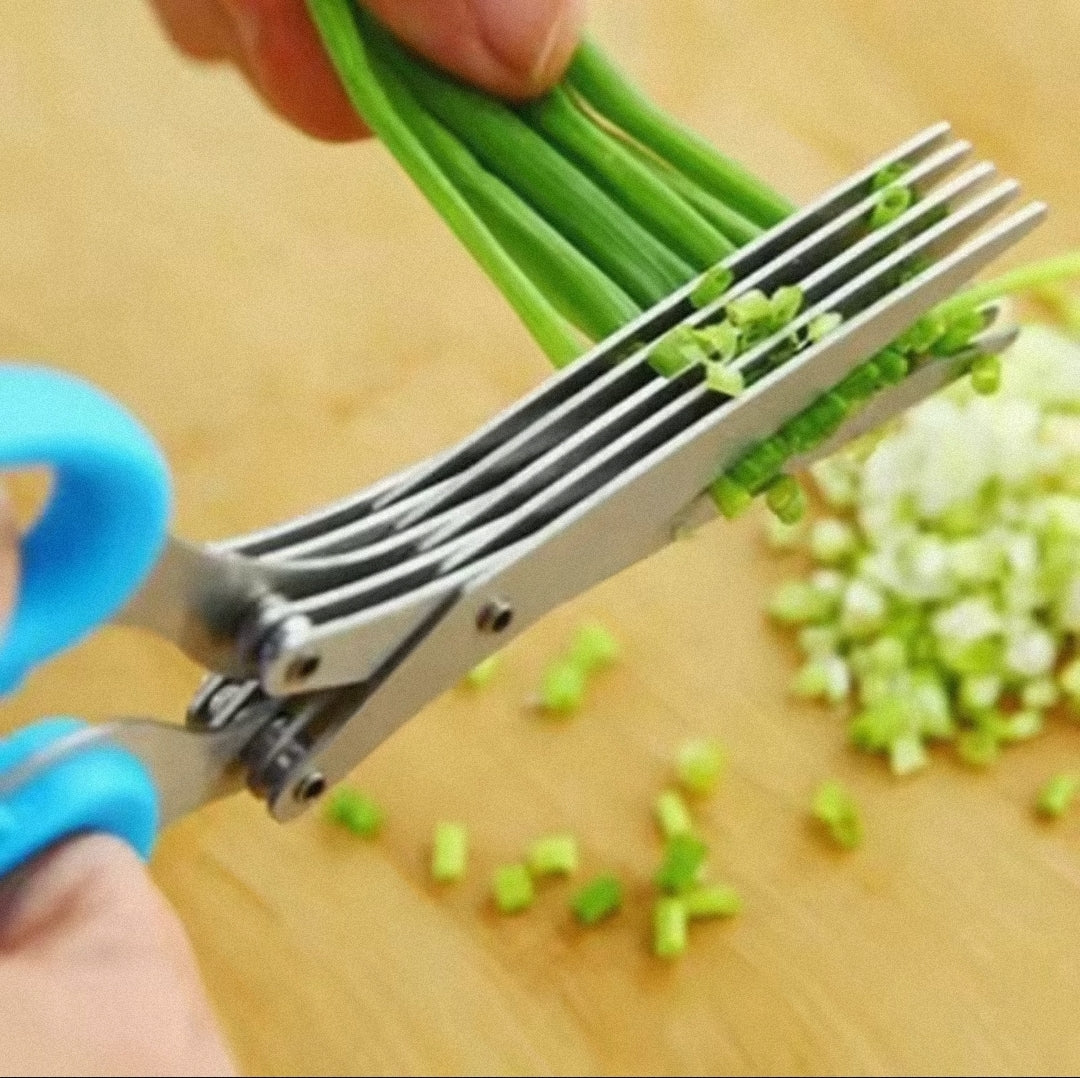 Multi-functional Stainless Steel 3/5 Layer Kitchen Scissors
Pepper Shredded Chopped Scallion Cutter Laver Cut
Cooking Tool