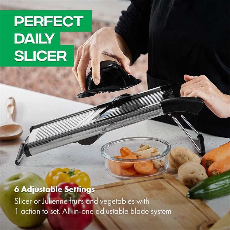 Lunqara Adjustable Mandoline Slicer Stainless Steel
Vegetable Slicer Chopper Cutter for Potato Tomato Onion
Carrot JT213