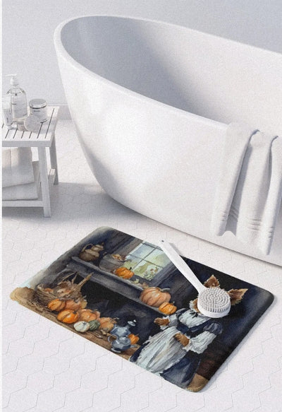 Australian Terrier Fall Kitchen Pumpkins Memory Foam Kitchen Mat - Lunqara 