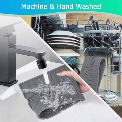 Kitchen Faucet Splash Pad Silicone Sink Faucet Splash Guard Mat Drain Pad Countertop Protector for Multipurpose - Lunqara