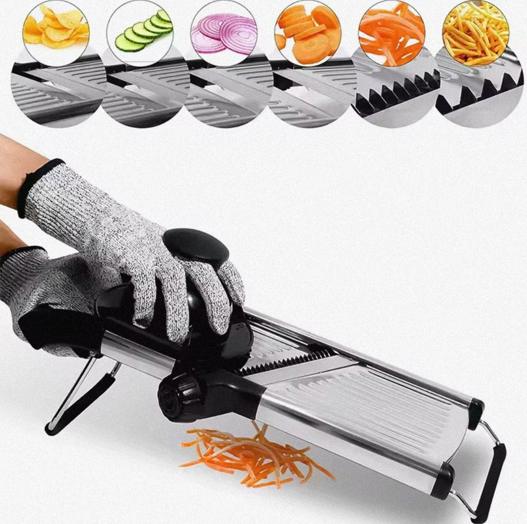 Lunqara Adjustable Mandoline Slicer Stainless Steel Vegetable Slicer Chopper Cutter for Potato Tomato Onion Carrot JT213 - Lunqara