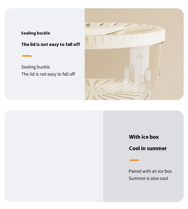 Fruit Drain Basket With Lid Vegetable Washing Bowl Foldable Handle Cleaning Colander Plastic Refrigerator Crisper Kitchen Box - Lunqara