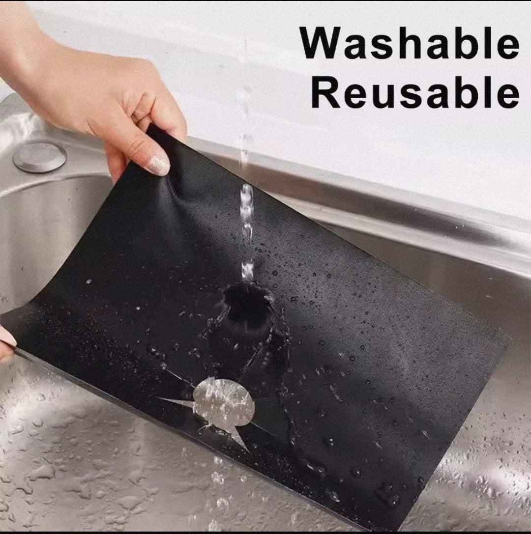 Gas Stove Burner Covers Square Heat - resistant Oil - proof Reusable Stove Protector Pads Non - Stick Stovetop Liner - Lunqara