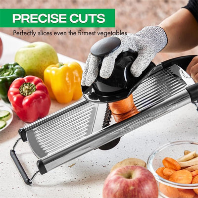 Lunqara Adjustable Mandoline Slicer Stainless Steel Vegetable Slicer Chopper Cutter for Potato Tomato Onion Carrot JT213 - Lunqara
