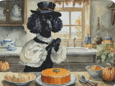 Poodle Fall Kitchen Pumpkins Memory Foam Kitchen Mat - Lunqara 