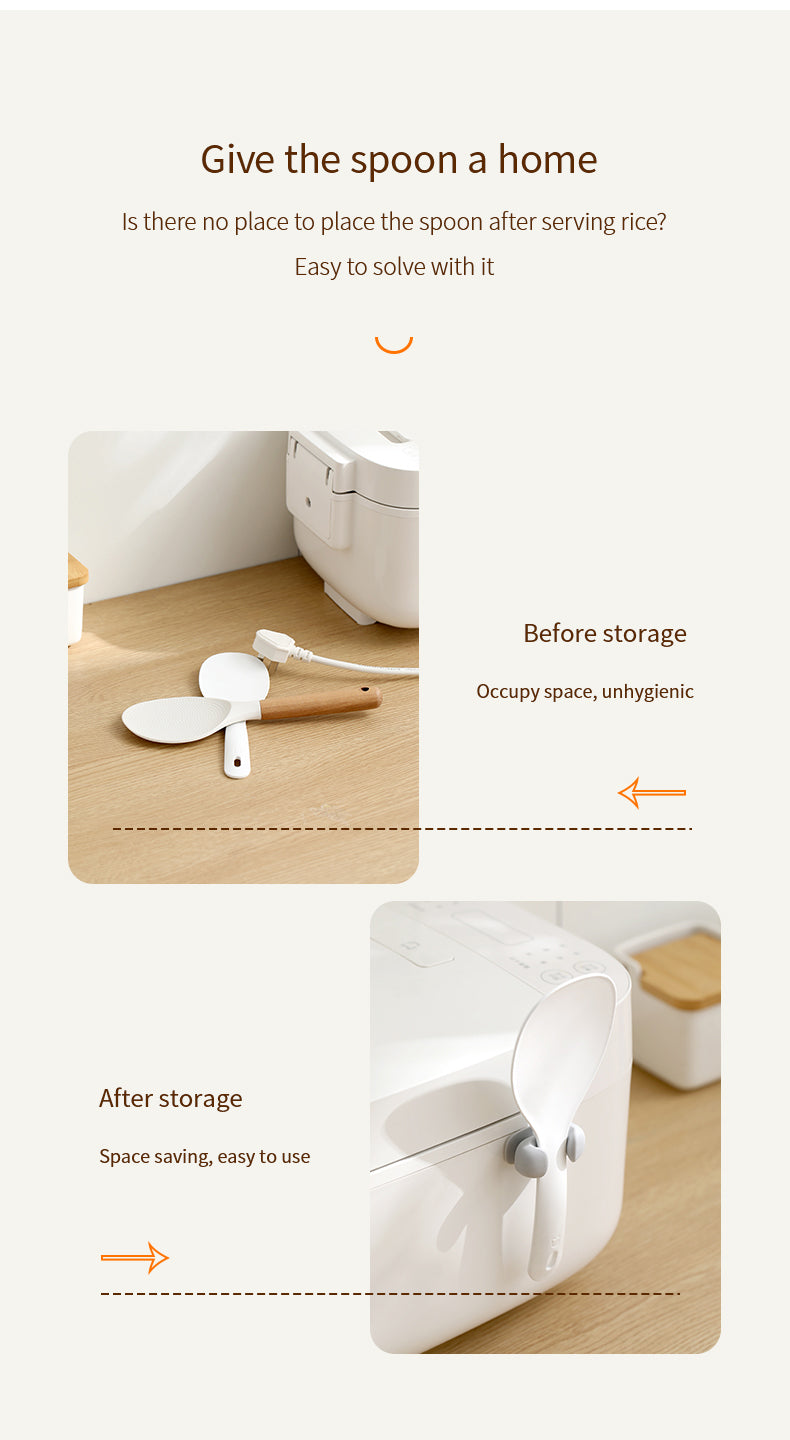 Rice Spoon Holder Silicone Storage Rack, Kitchen
Wall-Mounted Cooker Spoon Shelf, Placement Rack