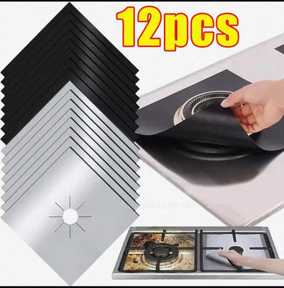 Gas Stove Burner Covers Square Heat - resistant Oil - proof Reusable Stove Protector Pads Non - Stick Stovetop Liner - Lunqara
