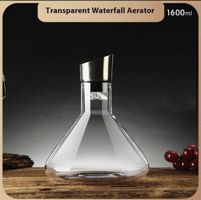 Hot - selling Iceberg Waterfall Wine Decanter Creative Transparent Lead - Free Crystal Glass Wine Dispenser Barware Quick Decanters - Lunqara