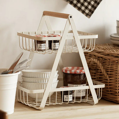 Nordic Style Removable Iron Fruit Basket for Kitchen Use - Lunqara 