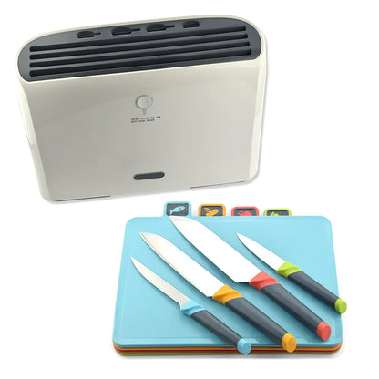 Cutting Board with Disinfecting Knife Holder - Lunqara 