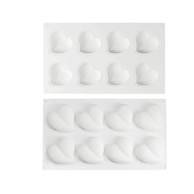 Heart - Shaped Sandstone Cake Silicone Mold and Steel Ring - Lunqara