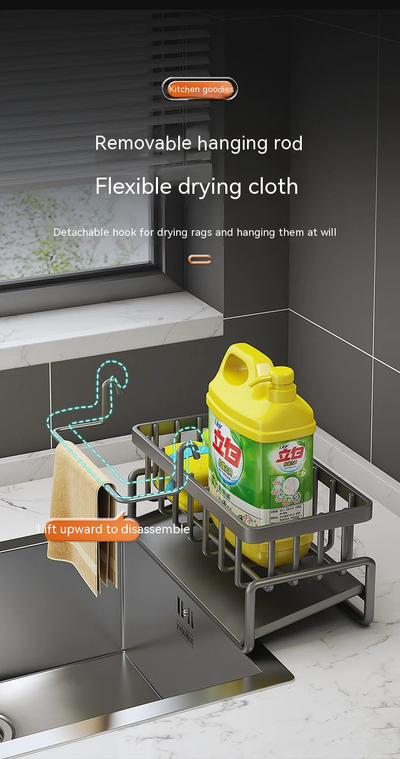 Multifunctional Kitchen Sink Organizer with Draining Rack - Lunqara 