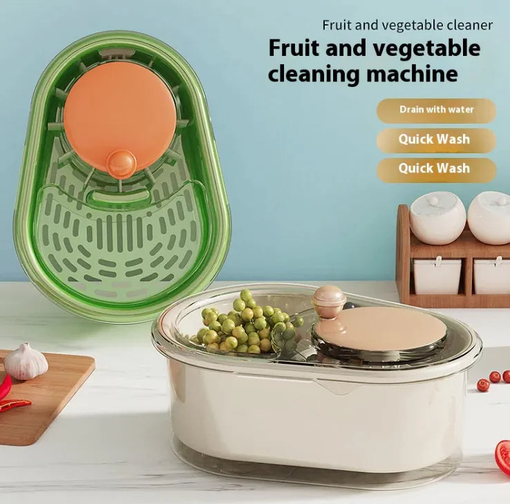 Multi-Function Fruit and Vegetable Washing & Drain Basket, Household Kitchen Cleaner - Lunqara 