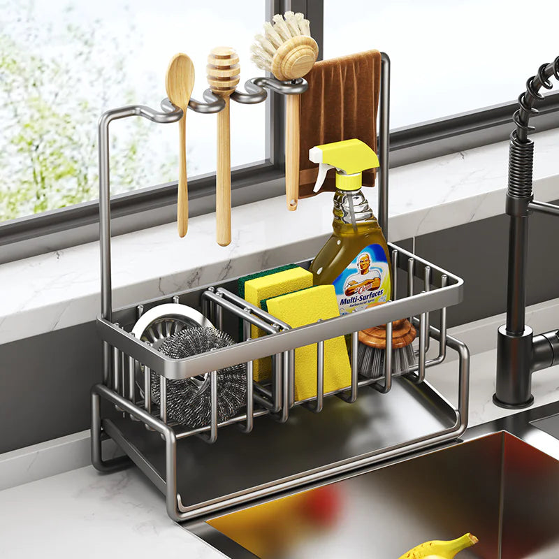 Multifunctional Kitchen Sink Organizer with Draining Rack - Lunqara 