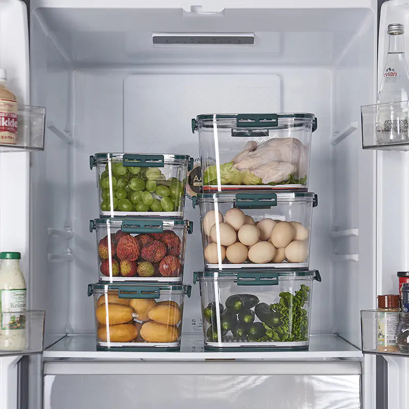 Square PET Freezer Storage Box Set for Kitchen