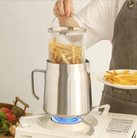 304 Stainless Steel Oil Filter Vessel with Frying Basket & Grease Separator - Lunqara 