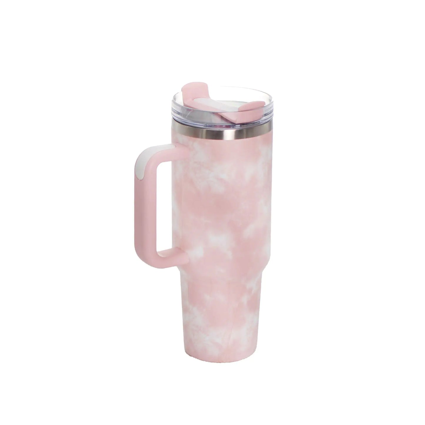 40oz Stainless Steel Travel Mug with Straw & Handle - Lunqara 