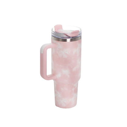 40oz Stainless Steel Travel Mug with Straw & Handle - Lunqara 