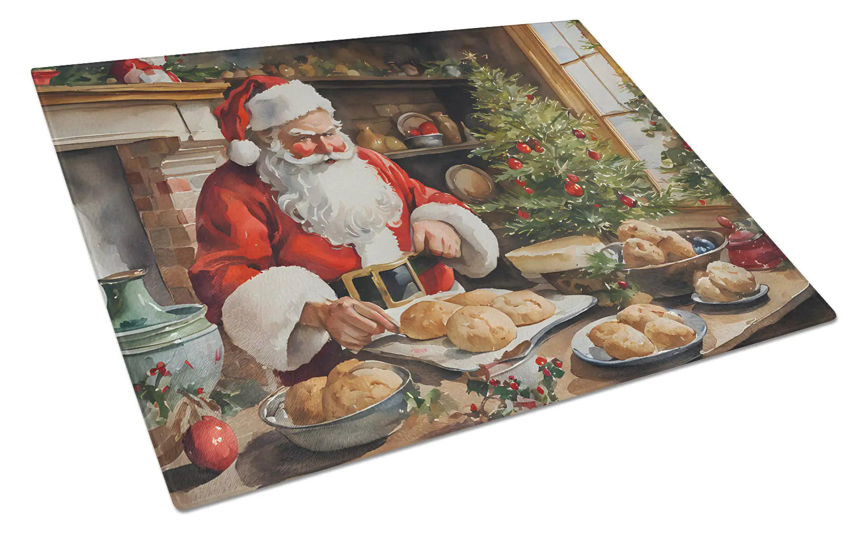 Cookies with Santa Claus Glass Cutting Board - Lunqara 