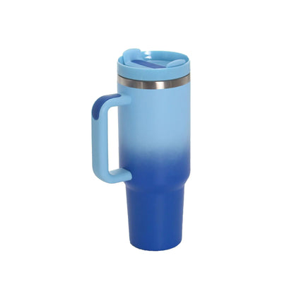 40oz Stainless Steel Travel Mug with Straw & Handle - Lunqara 