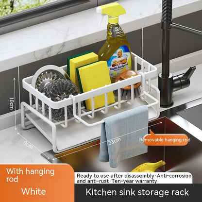 Multifunctional Kitchen Sink Organizer with Draining Rack - Lunqara 
