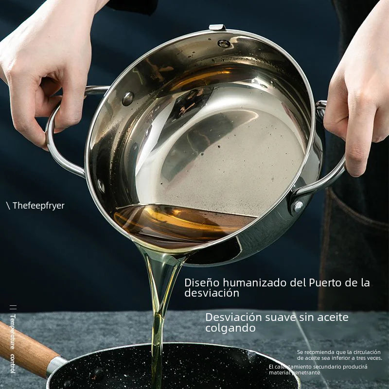 304 Stainless Steel Japanese Tempura Fryer with Filter - Lunqara 