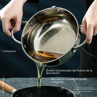 304 Stainless Steel Japanese Tempura Fryer with Filter - Lunqara 