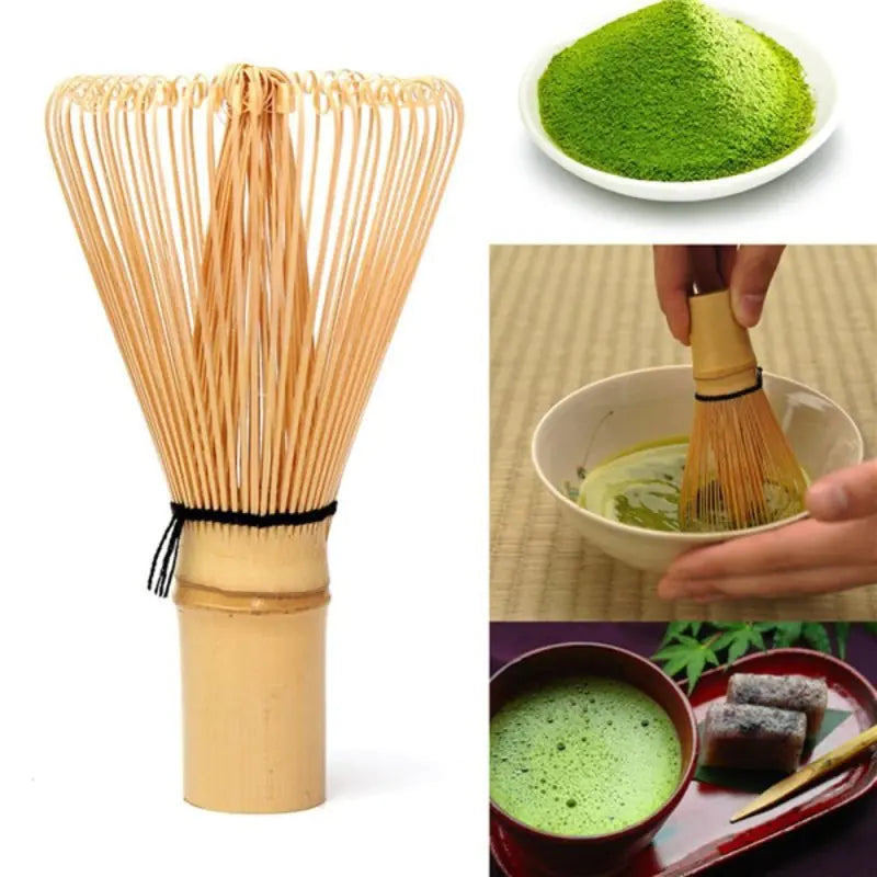 Japanese Bamboo Matcha Whisk, 64 Prongs - Lunqara 